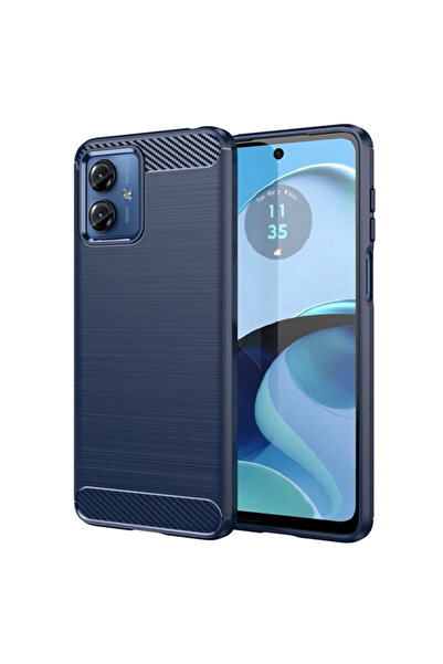 Techsuit Husă din silicon carbon pentru Motorola Moto G14, albastră