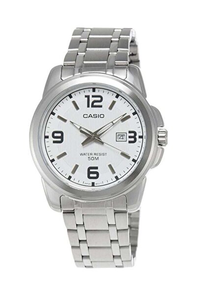 Casio Men's Stainless Steel Analog Quartz Watch MTP-1314D-7AVDF - 50 mm - Silver