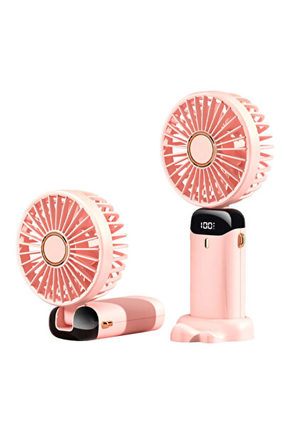 Techsuit Mini ventilator de birou silențios cu afișaj LED N15, roz