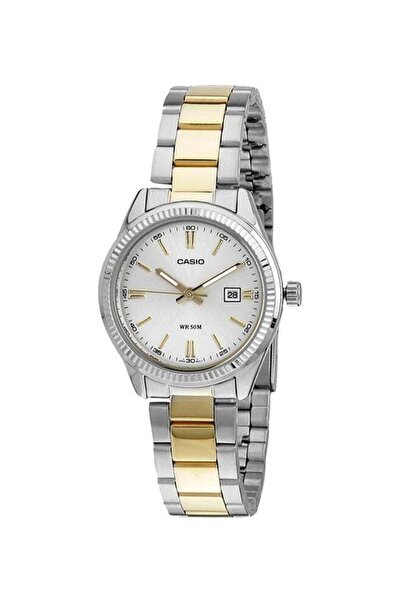 Casio Women's Water Resistant Analog Watch LTP-1302SG-7A - 30 mm - Silver/Gold