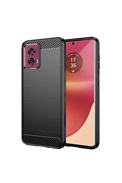 Techsuit Husă din silicon Fusion Carbon pentru Motorola Edge 50, neagră