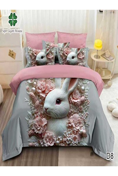 Pucioasa Premium 3D Duvet Cover Set with Stretchy Sheet – 6 Piece Set