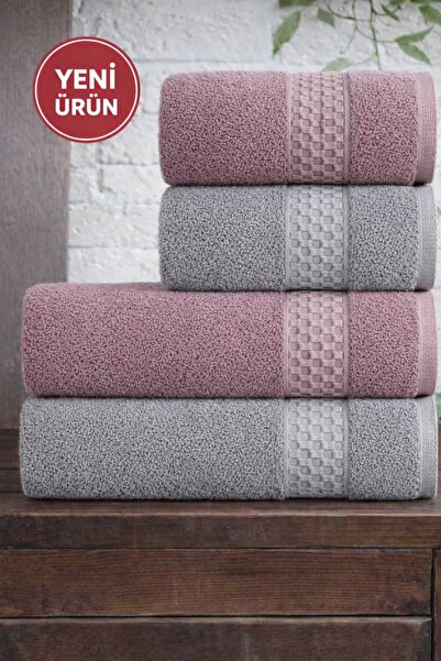Mela Home Petek 4-Piece Bath Towel Set - Hand and Face Towels - Dowry - Gift ...