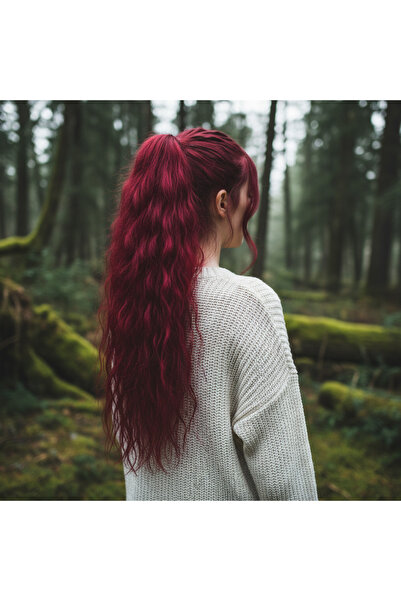 Zeysum Kızıl Kabarık Dalgalı At Kuyruğu Saç Postiş 65 Cm Isıya Dayanıklı
