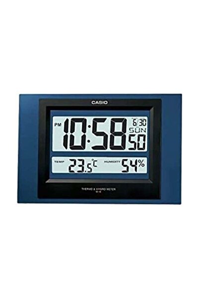 Casio Rectangle Shaped Digital Wall Clock Blue/Black/Grey