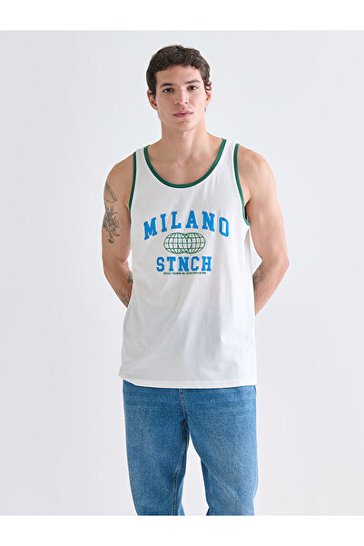 LC Waikiki Peak New Season Crew Neck Printed Men's Sleeveless T-Shirt