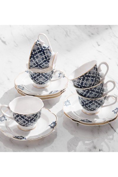 Generic Zahri 12-Piece Porcelain Espresso Set - 90 ml, Serves 6