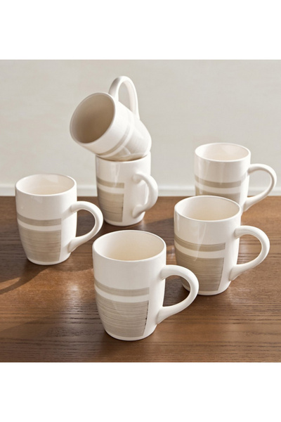 Generic Taura 6-Piece Ceramic Mug Set - 280 ml