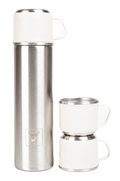 FELLER Stainless Steel Thermos 3-Cup Thermos Set White