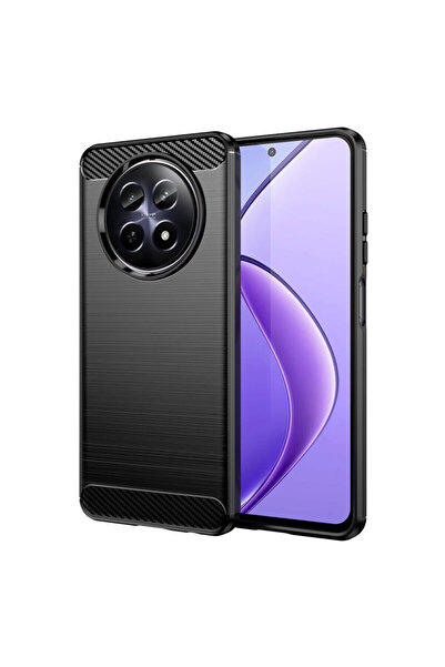 Techsuit Θήκη σιλικόνης Realme 12 Carbon, μαύρη
