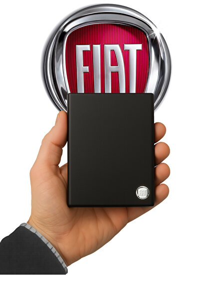 ZeuZ Metal Fiat Logolu Deri Ruhsat Kabı Cüzdanı Kılıfı Ruhsatlık METAL LOGO