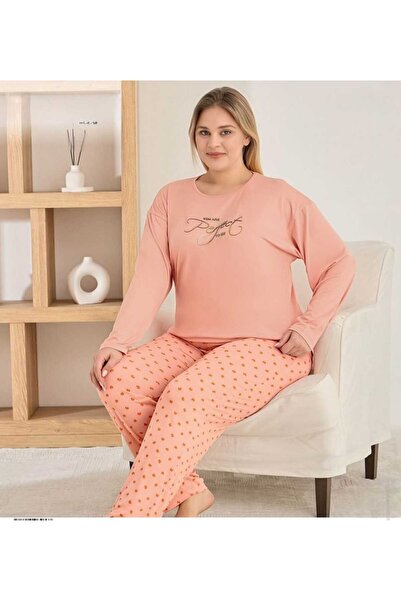 Pijamoni Milan Fabric Plus Size Long-Sleeve Pajamas Set 7666