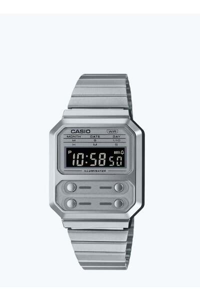 Generic Vintage Silver Digital Men's Watch - A100WE-7B