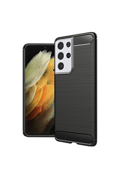 Techsuit Carcasă din fibră de carbon pentru Samsung Galaxy S21 Ultra 5G, neagră