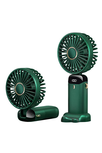 Techsuit Mini ventilator de birou silențios cu afișaj LED N15, verde