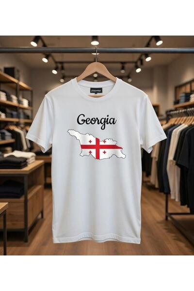 playwear تي شيرت أسود عليه خريطة جورجيا وعلمها