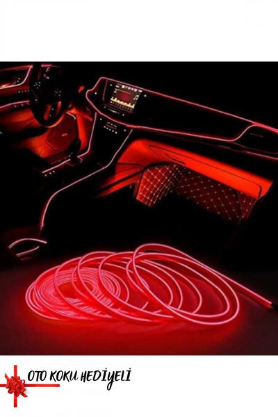 Buscarpone Araç İçi Neon Aydınlatma Led Göğüs Torpido Ledi Neon İp Led Kırmız...