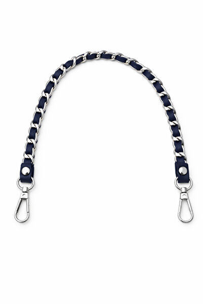 Nildenhobim Navy Blue Leather Chain Bag Handle and Bag Front Decoration – wit...