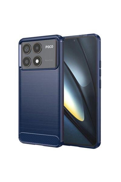 Techsuit Θήκη Σιλικόνης για Xiaomi Poco F6 Pro Carbon, Μπλε