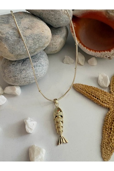 FASHION 14K Renginde Balık Model Kolye