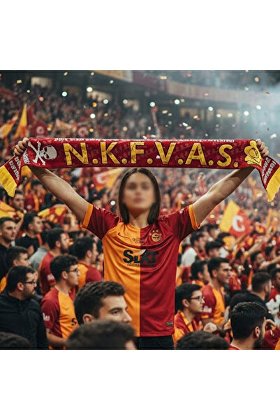 direkstoktan Gs N.K.F.V.A.S / Sarı Kırmızı NKFVAS G.s Taraftar Atkısı