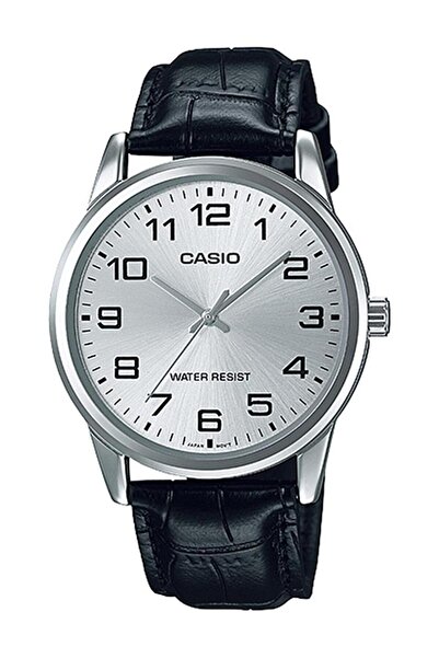 Casio Women's Leather Analog Wrist Watch LTP-V001L-7BUDF - 25 mm - Black