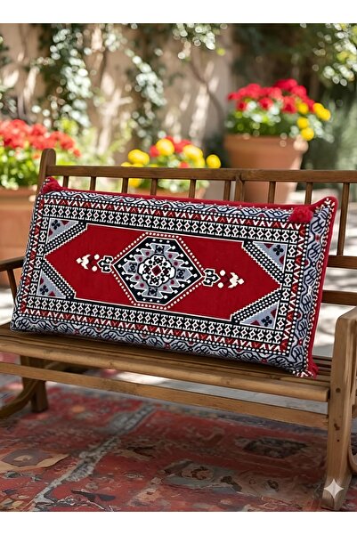 ademircan Şark köşesi dekoratif kilim desenli sırt yastığı 42×95 süngerli fer...