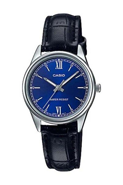 Casio Women's Leather Analog Wrist Watch LTP-V005L-2BUDF - 34 mm - Black