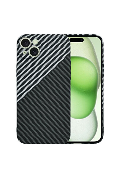 Techsuit Carcasă din fibră de carbonită pentru iPhone 15 Plus, gri