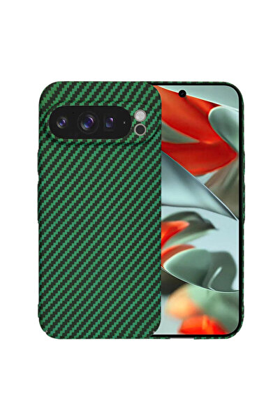 Techsuit Carcasă Google Pixel 9 Pro XL din fibră de carbonită, verde