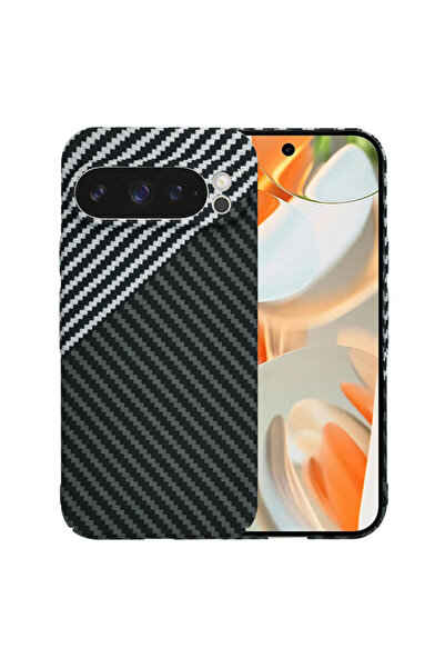 Techsuit Карбонитен фибростъклен корпус за Google Pixel 9 Pro, сив