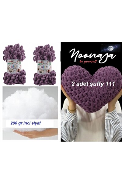 moonaja Υλικό Μαξιλαριού Puffy Heart - 2 Τεμάχια Νήμα Puffy και 200 γρ. Σετ Ι...