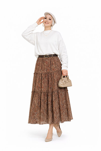 PIOVE Paisley Desenli Kat Kat Maxi Etek – Boho Charm