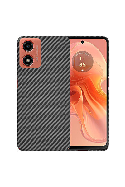 Techsuit Carcasă din fibră de carbonită pentru Motorola Moto G04, neagră