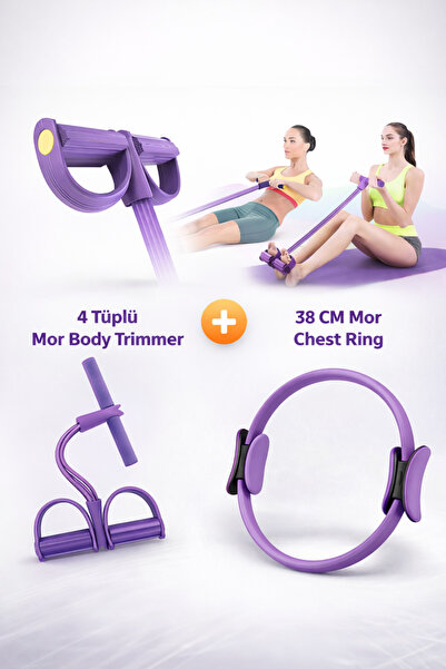 GUS Company Mor Mekik Aleti ve Göğüs Çemberi Seti (Purple Chest Ring ve Body ...