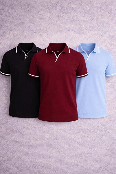 pepule Ανδρικό μπλουζάκι πόλο με λεπτομέρεια ρίγες, στενή εφαρμογή, βαμβακερό...