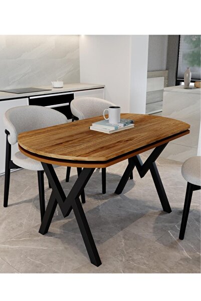 2M METAL 70×120 cm Gofret MDF Yemek Masası – Modern Mutfak & Ofis Masas