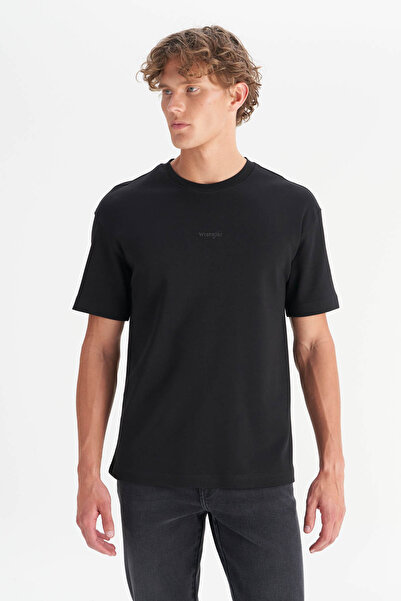 WRANGLER Tricou negru pentru bărbați, croială lejeră W2520166001