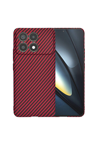 Techsuit Xiaomi Poco F6 Pro Carbonite FiberShell, червен