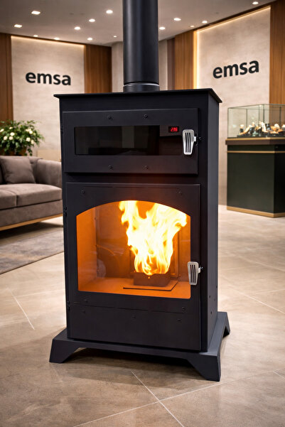 emsa ECO Serisi Pelet ve Odun Yakabilen Lüks Soba – Düşük Yakıt Tüketimli Pel...