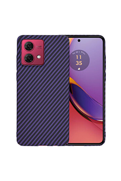 Techsuit Carcasă Motorola Moto G84 din fibră de carbon, violet