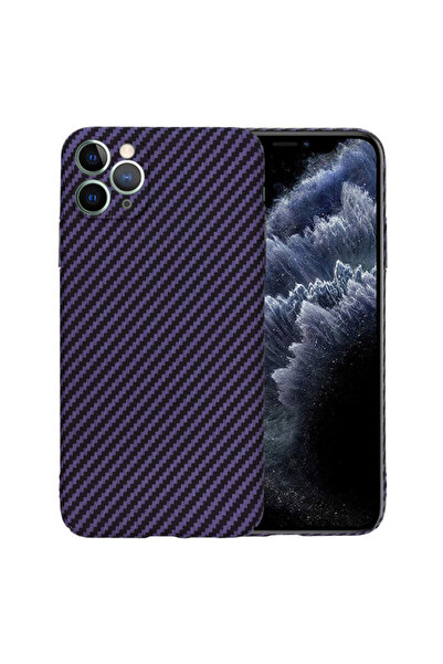 Techsuit Carcasă din fibră de carbonită pentru iPhone 11 Pro Max, violet