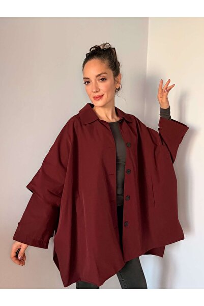 Ali Butik Bordo Panço Model Trençkot