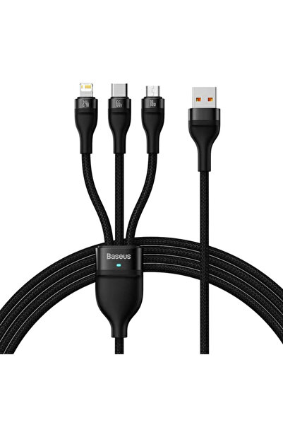 Baseus Flash Series 2 3in1 Data Cable, 66W, 1.2m, Black