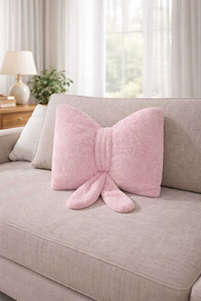 Saule Welsoft Fiyonk Papyon Yastık 40x40 Dekoratif Kırlent Peluş Yumuşak Yast...