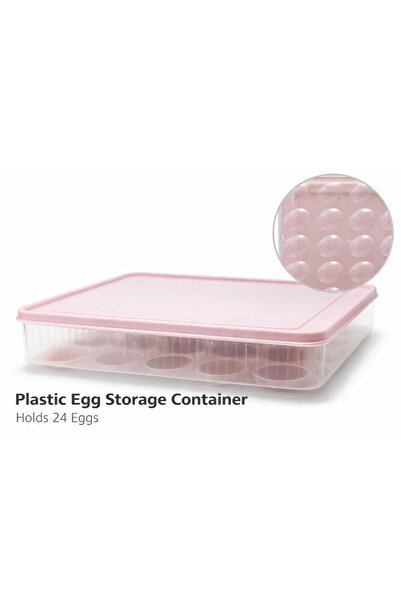 Fikriyah 24-Egg Storage Container with Lid – Clear Plastic Refrigerator Egg H...