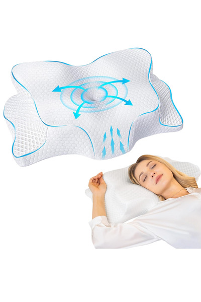 Saule ORTOPEDİK BOYUN YASTIĞI SERVİKAL YASTIK %100 VİSCO YENİ TASARIM YASTIK ...