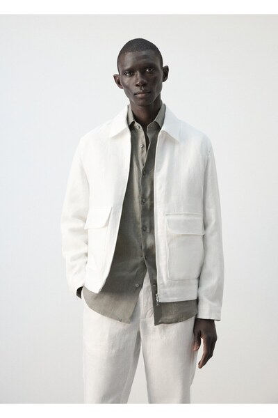 MANGO Man %100 keten cepli ceket