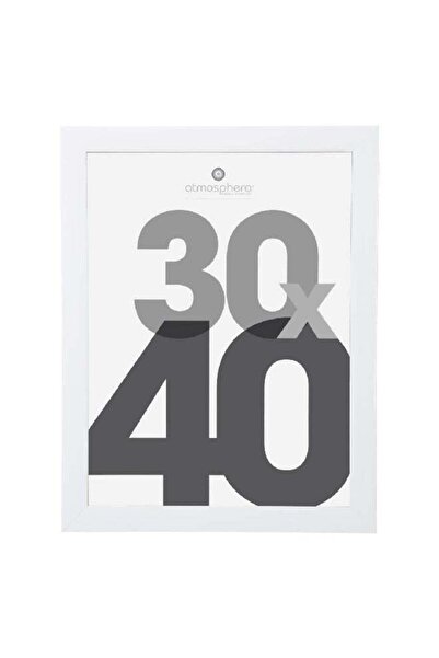 Atmosphera إطار صور مستطيل الشكل من ليز، يُثبت على الحائط، أبيض، 30 × 40 سم