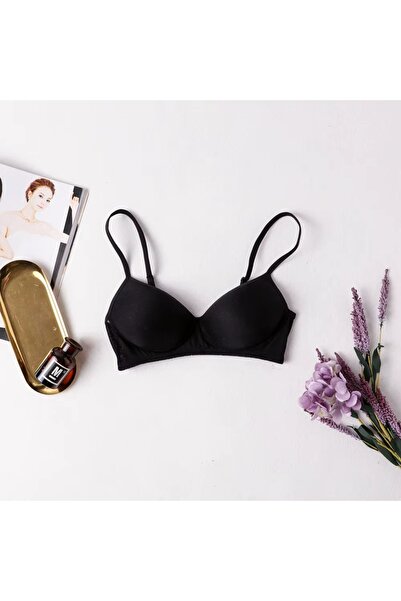 Eces Design French Style Wire Free Mulberry Silk Satin Bra Seamless Soft Brea...